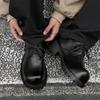 New Big Head Derby Shoes Men's Thick-soled Heightened British Low-top Casual Leather Shoes 8175-J