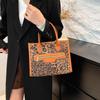 Women's Leopard Print PU Leather Shoulder Bags Casual Handbag Top Handle Purse for Shopping and Travel Commuter Bag