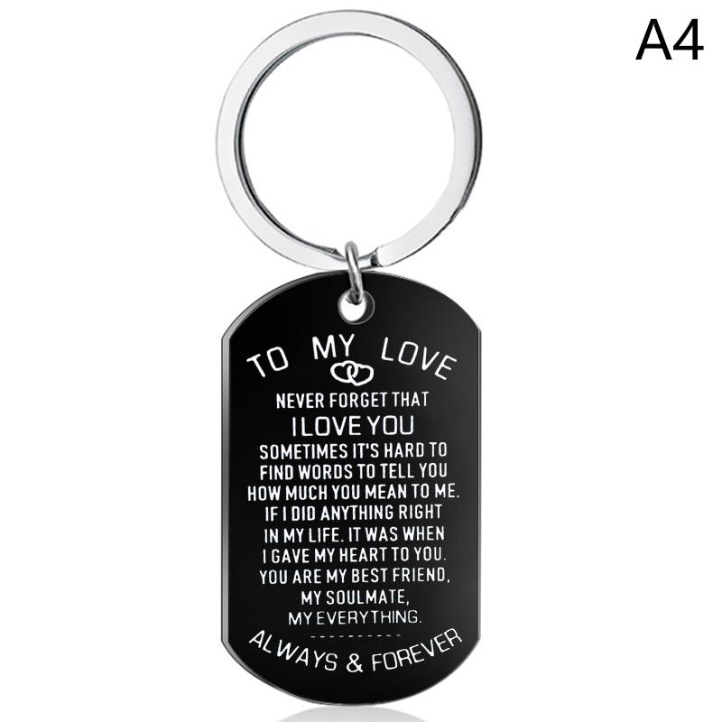 To My Love Keychain Stainless Steel Key Ring Valentine's Day Wedding Anniversary Gift For Husband Wife Boyfriend Girlfriend