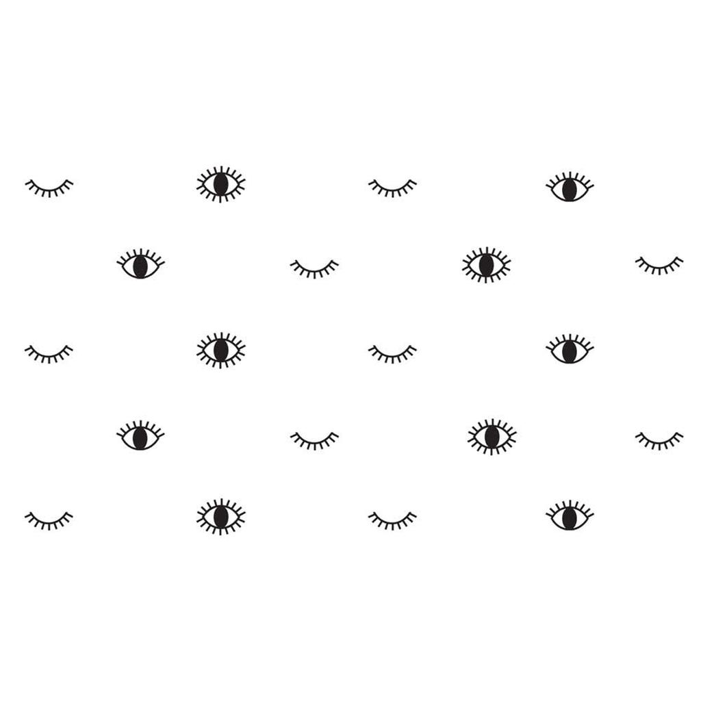 Les Trésors De Lily [Q6535] - Sheet of Stickers 'Diva - Eyes Awake Sleeping' Black - 20x70 Cm