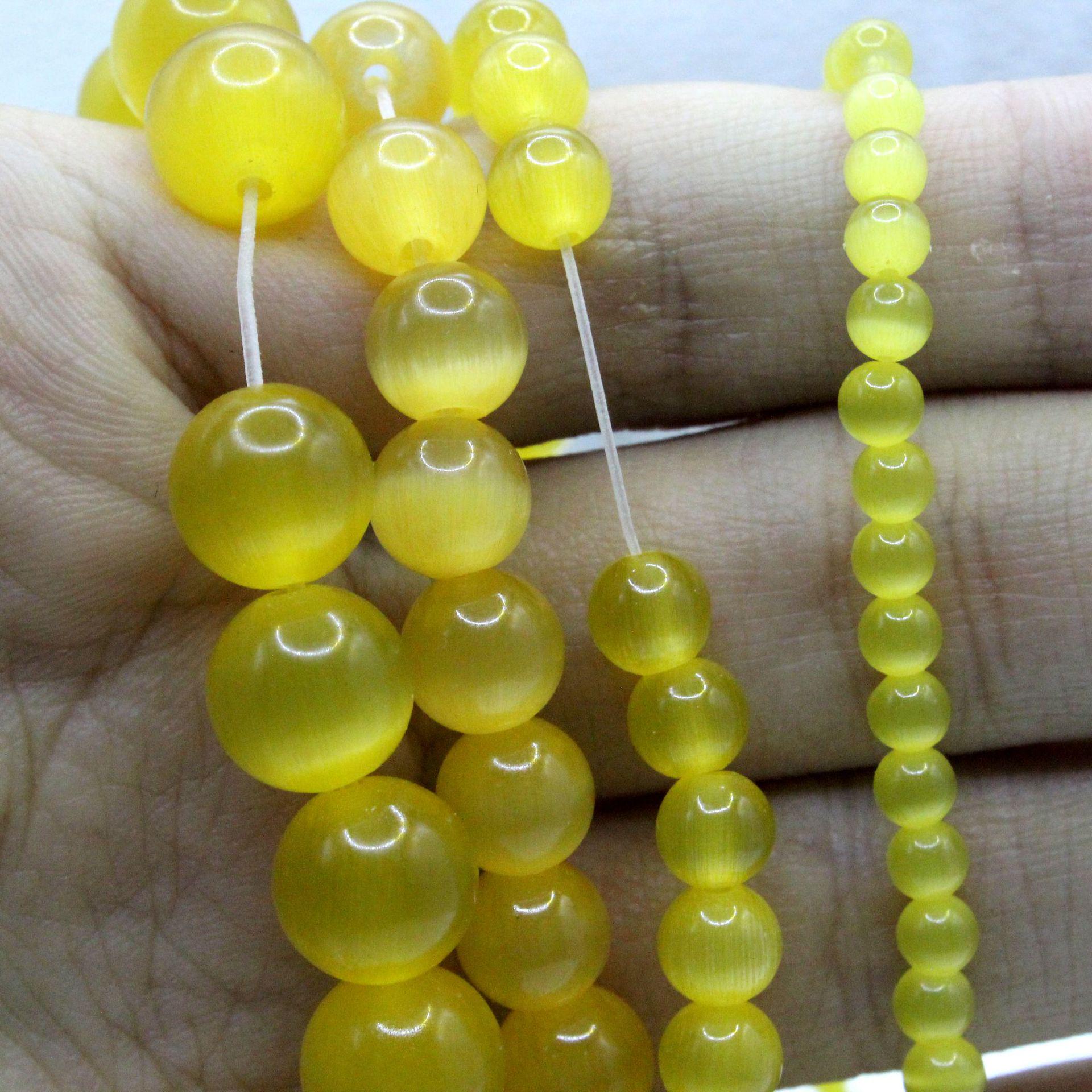 

Круглые бусины «Кошачий глаз» золотисто-желтого цвета для изготовления украшений и аксессуаров своими руками 10mm (~38 beads)