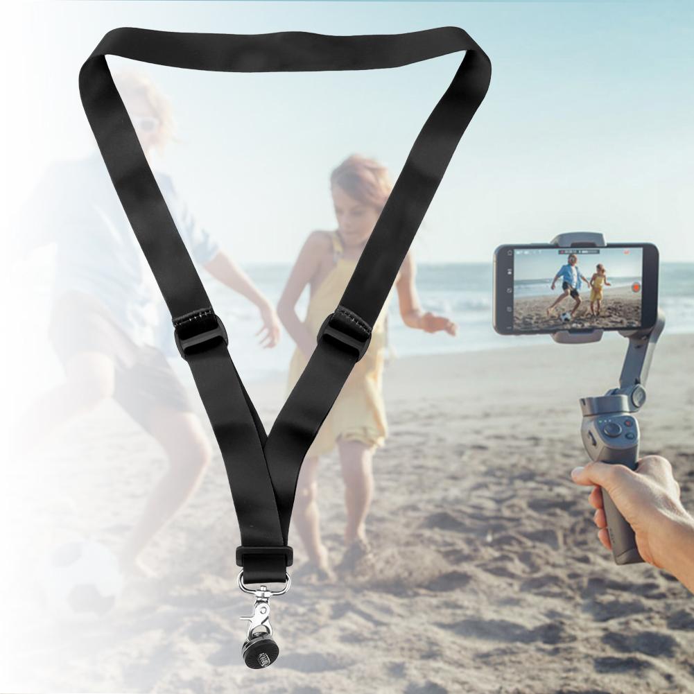 Handhold Ballhead Safety Neck Strap and 1 4 inch Screw Base for DJI Osmo Mobile 3 2black