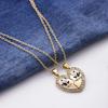 2 Pezzi Collane Amicizia Scintillanti Intarsiate con Strass Regalo MIGLIORI AMICI Collane con Ciondolo Panda Cuore Accessorio Gioiello