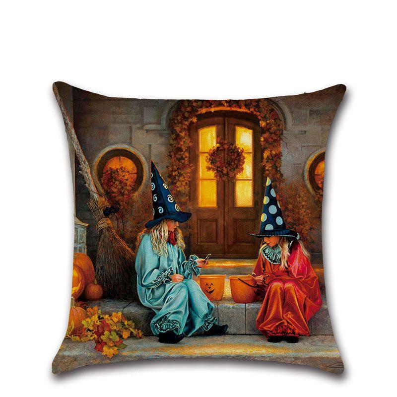 High-quality Flax Halloween Pumpkin Pillow Covers For Witch And Haunted House Decor