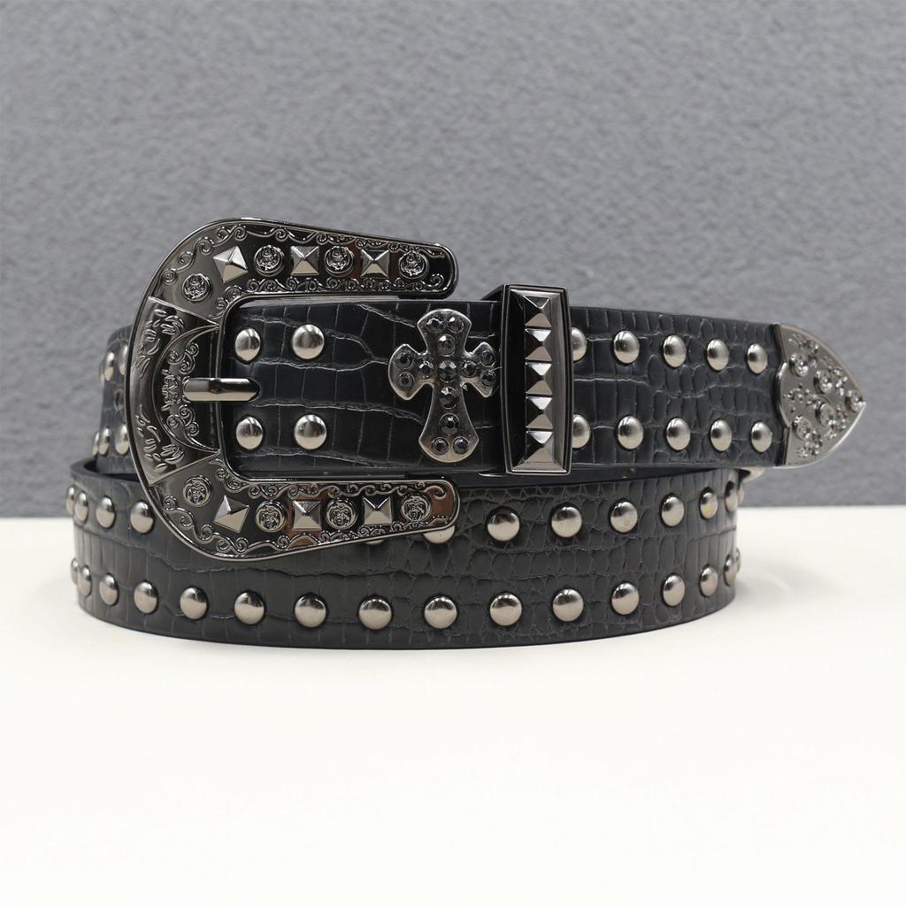 Trendy Unisex Hip Hop Punk Rivet Leather Belt