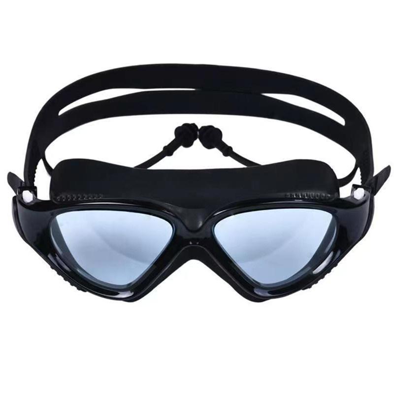 Large Frame Professional Adult Swimming Goggles Earplug Waterproof Anti-fog HD Swimming Glasses for Men Women Pool Eyewear