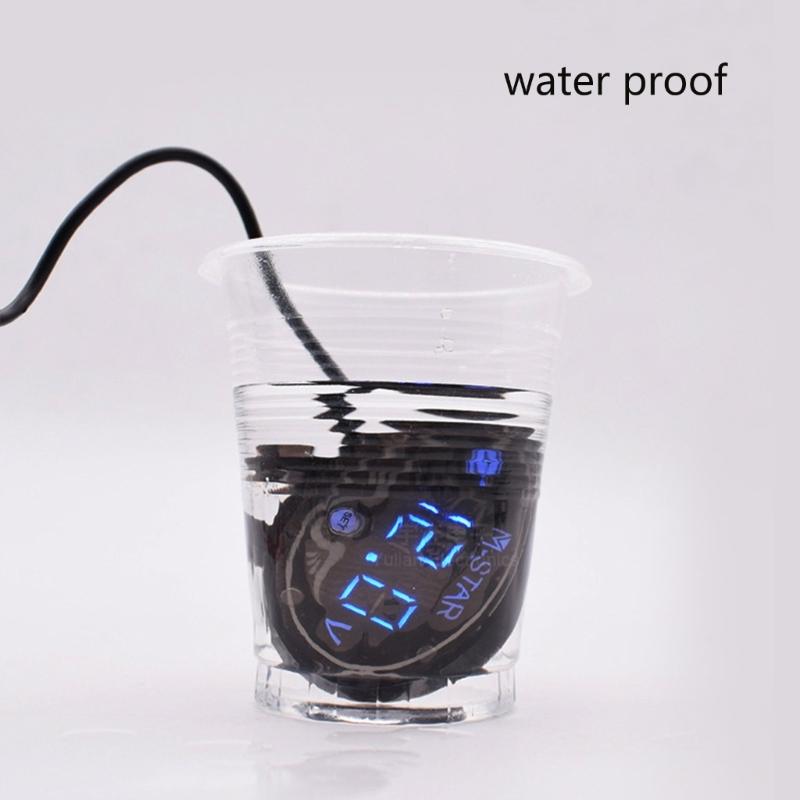 LED Digital Display Voltmeter DC 9V to 24V Voltage Panel Meter for Motorcycle Accessories Waterproof Voltmeter Gauge