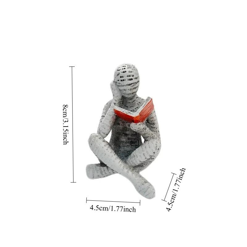 

1pc Thinker Statue Paper Pulp Reading Art Ornament Home Office Desk Cabinet Modern Decor Gift Accessory