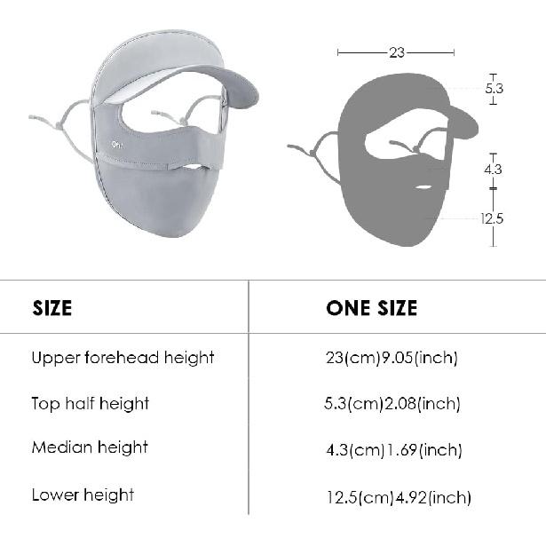 Women Wide Brim Anti UV Face Cover UPF 50+ Full Face Mask Breathable Sunscreen Sports Face Covering SLN4M237