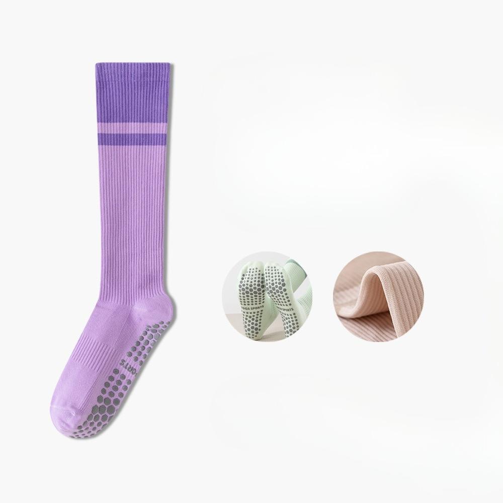 Summer Stress Yoga Socks, Women's Anti-slip Fitness Calf Socks, Running and Skipping Rope Long Stockings, Sweat-absorbing Compression Sports Socks