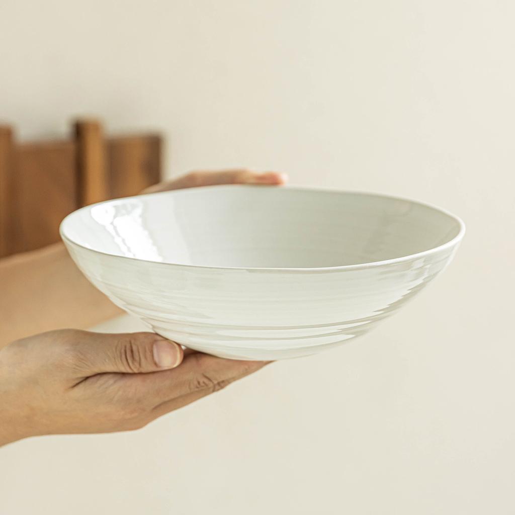 Simple Open Bowl Ceramic Bowl Minimalist Style Tableware Bowl Household Round Bowl Large Bowl Restaurant Ramen Bowl