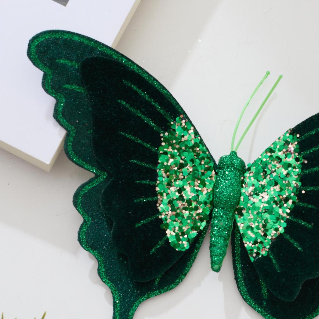 High-Grade Velvet Double-Layer Butterfly Christmas Tree Decorations