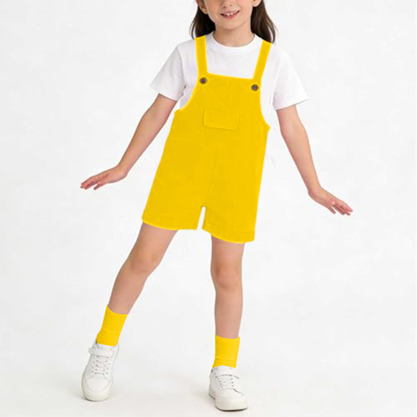 

Kids Overalls Set - Candy Color Performance Costume 170 жовтий