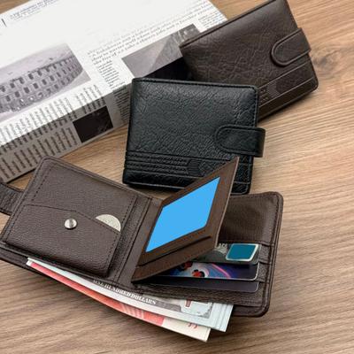 Herren Kurze Geldbörse Minimalistische Geldbörse mit Mehreren Kartenfächern Ausweisfenster Münzfach Kartenhalter Geldbörse für Reisen Und Täglichen Gebrauch