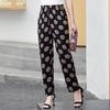Plus Size Hose mit hoher Taille, Sommer, Vintage-Druck, elastische Taille, klassische gerade Hose für Damen