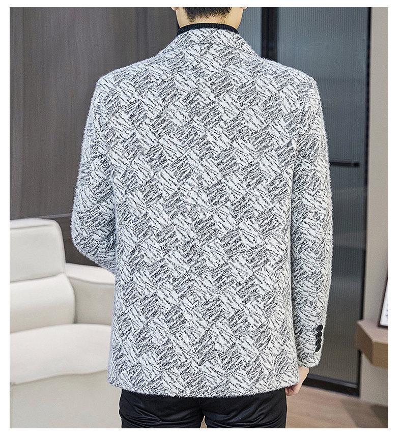 Men's Fashionable Lapel Plus Velvet Jacket - 2025 Autumn/Winter Casual Versatile Style