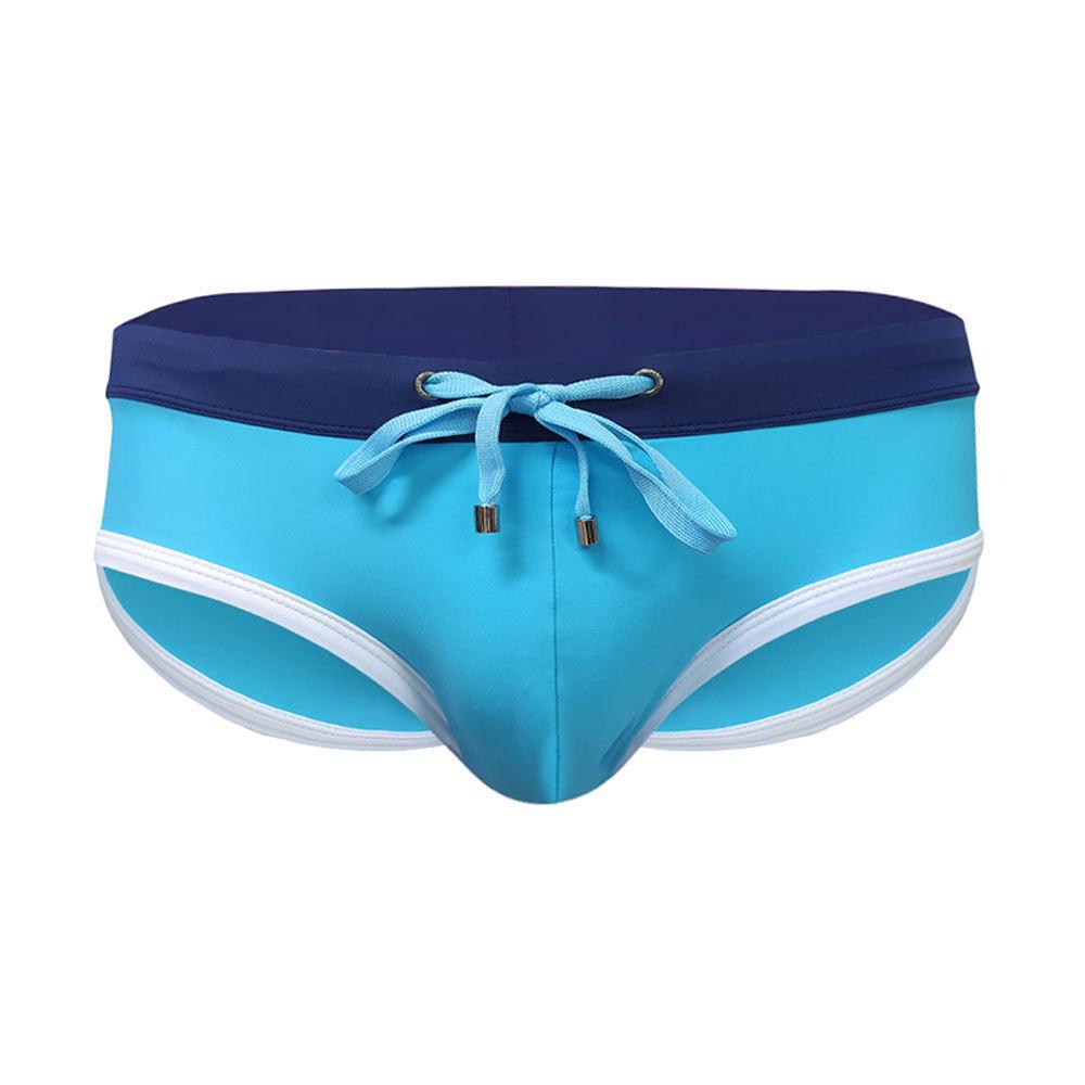 UXH Herren Farbblock Dreieck Badehose: Europäische & Amerikanische Stile, Einfarbig, Strandbikini.