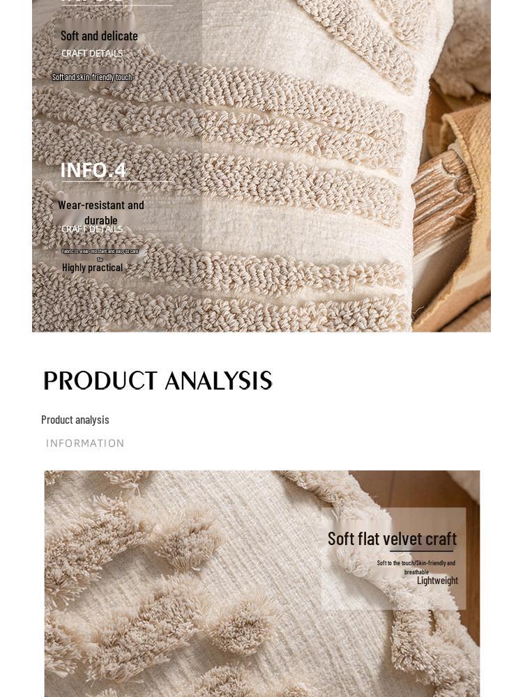 Luxury Minimalist Knitted Tassel Cushion Cover for Home & Hotel