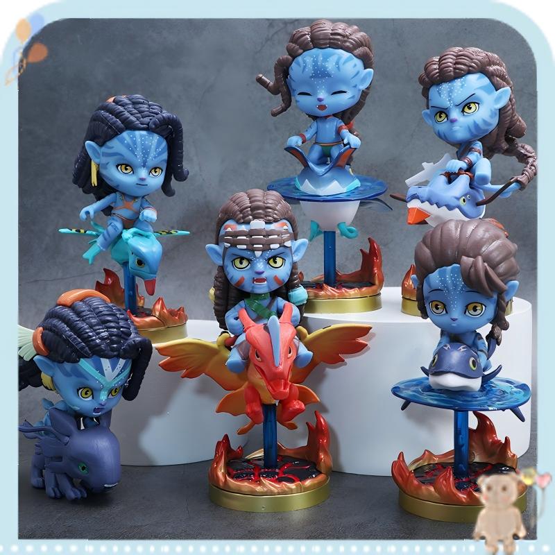 2026 Hot 6 Avatar 2: The Way of Water Figures - Large Head Chibi Style Jack, Sam and Neelix Trendy Toys Car Dashboard Home Decor