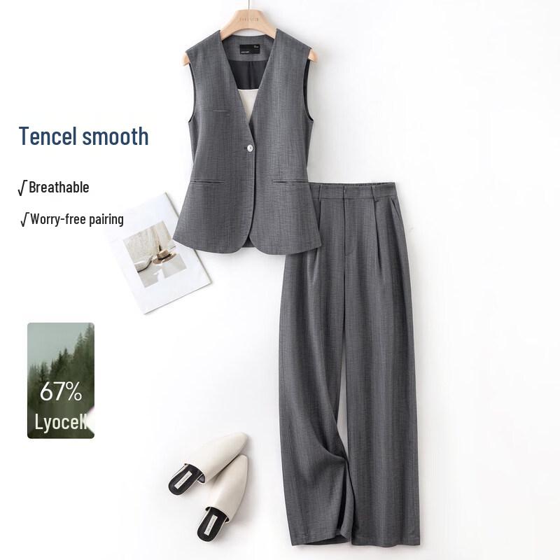 IHIMI Women s Lyocell Sleeveless Vest & Suit Pants Set S