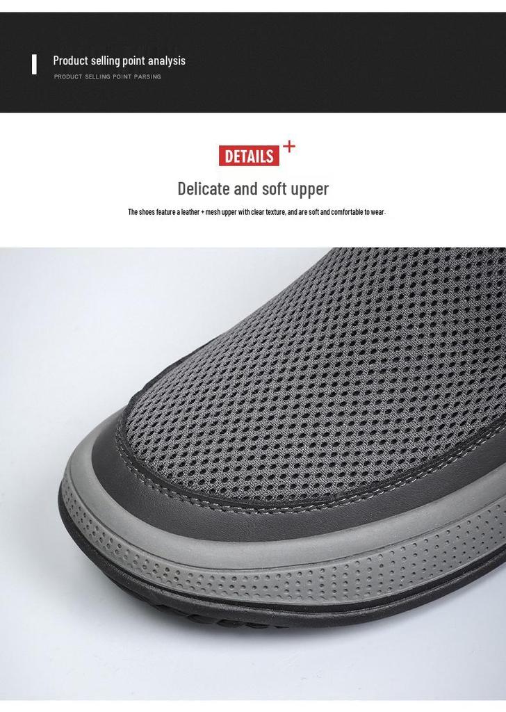 Men's Spring/Summer Slip-On Mesh Casual Shoes – Odorless & Durable for Middle-Aged and Elderly