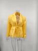 2025 Autumn/Winter European and American Women's Waist-Cinching Lace-Up Loose V-Neck Jacket