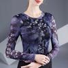 2025 Spring & Autumn Printed Long Sleeve Casual T-shirt for Stylish Middle-aged Women