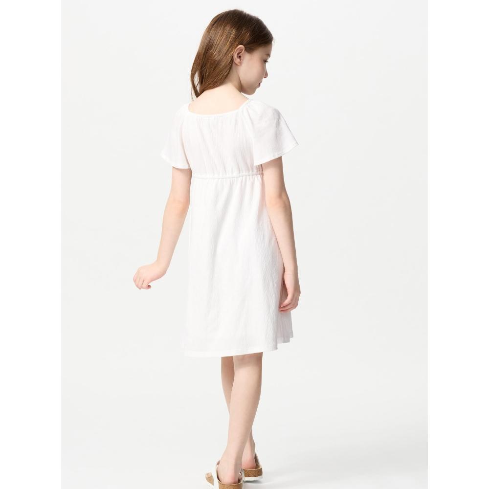 Uniqlo Japan Girls Flare Sleeve Dress Short Sleeve