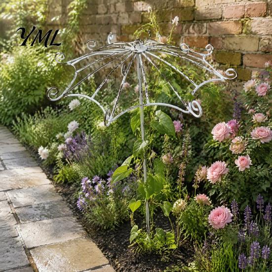 Piquet de Support de Plante Résistant aux Intempéries Parapluie Vintage Treillis de Jardin, Support Métallique pour Plantes Grimpantes, Forme Treillis Facile à Installer pour Plantes Grimpantes Roses Clématites,