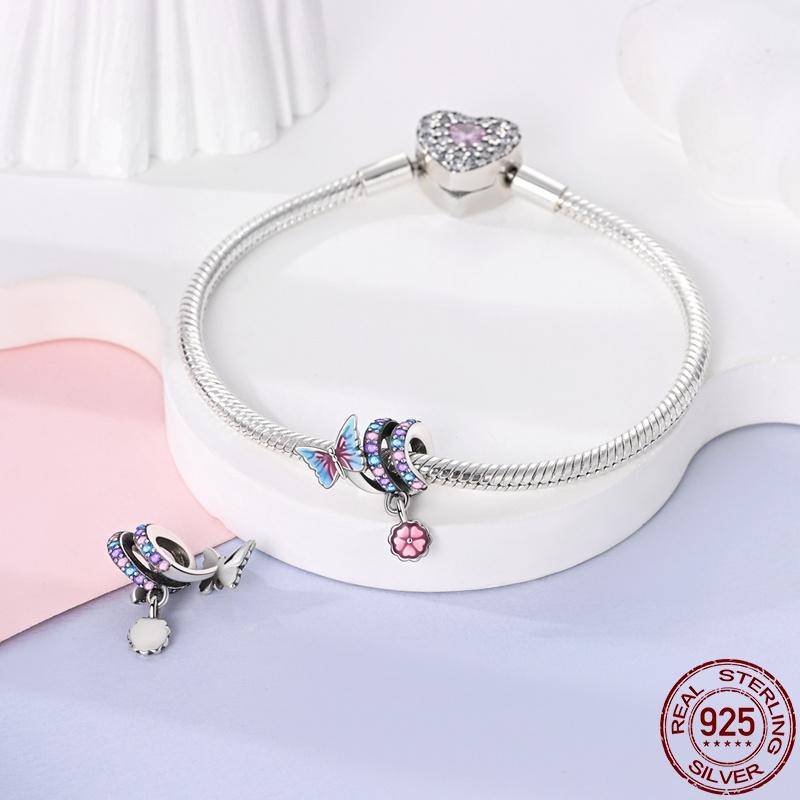 Copper Butterfly Flying Beads Charms Fit Original 3Mm Pan Bracelet&Bangle For Women Birthday Fine Jewelry Gift