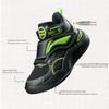 Li Ning Youth Pre Comfortable Non-Slip Shock Absorbing Durable Supportive Mid-Top Basketball Shoes Kids Basketball Shoes Black Green YKBT092-1