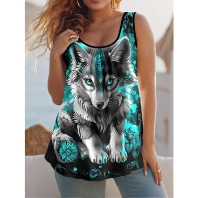 Gilet d'été pour femme sans manches, coloré, mignon avec imprimé papillon, loup, tigre, confortable, doux, décontracté, ample, à la mode, polyvalent