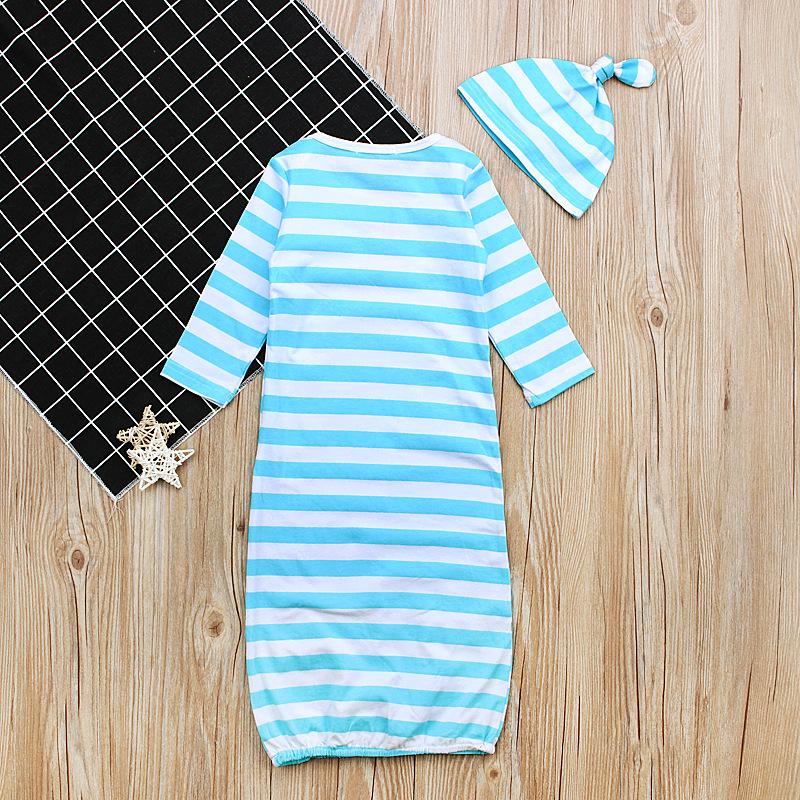 Striped Long-Sleeve Two-Piece Sleeping Bag for Kids - Breathable and Anti-Kick Design
