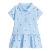 Girls Summer Short Sleeve Knit Polo Dress Cotton Casual Dress