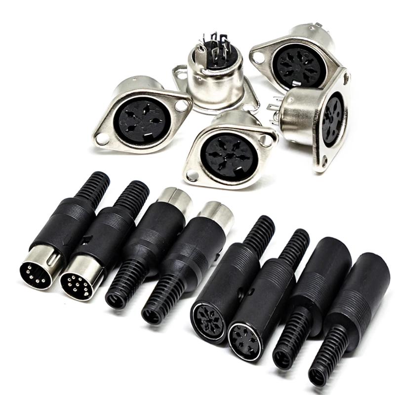 10PCS DIN S Terminal 3/4/5/6/7/8P Pin/Core Midi Male Connector Female Connector Plug Computer Large Keyboard Mouse Socket