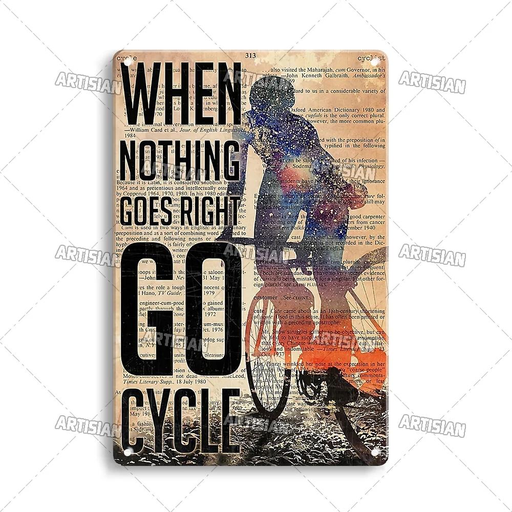 Artisian Cycling Metal Sign Bicycle Tin Plate Bike Decorative Plaque Sport Wall Decor Garage Bar Pub Club Hotel Cafe Kitchen