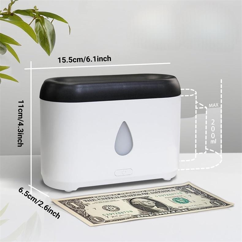 Silent Aromatherapy Flame Humidifier with Atmosphere Lamp for Bedroom