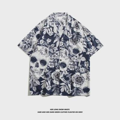 Men's Trendy Thai Floral Ice Silk Short Sleeve Beach Shirt