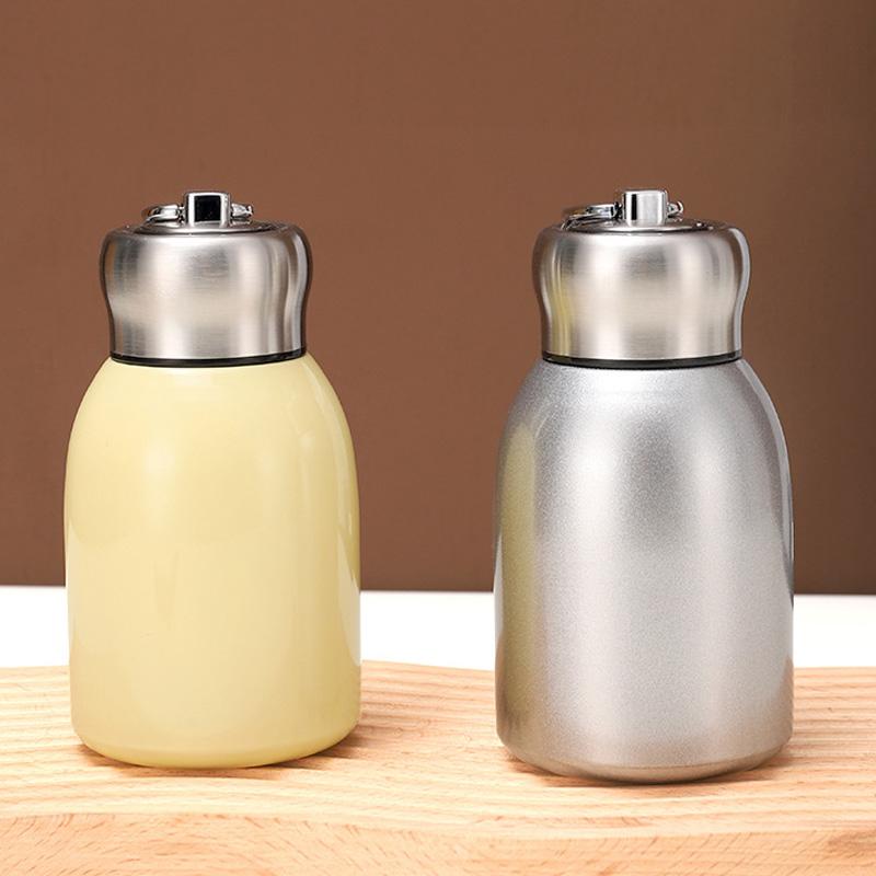 Láhev na vodu 300 ml Mini baculatý izolovaný šálek Nerezová ocel termohrnek na kávu Přenosná módní obchodní vakuová venkovní láhev