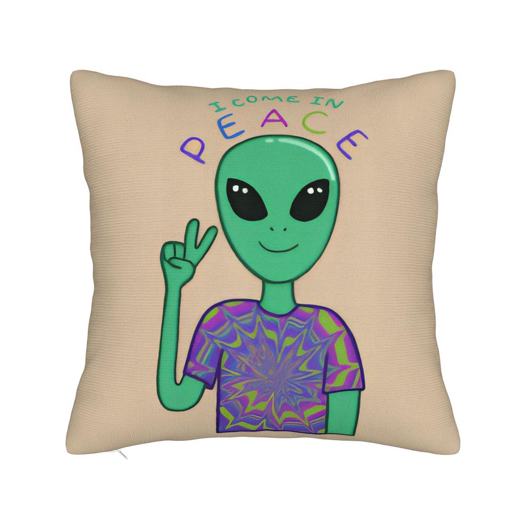 Ufo We Come In Space Alien Pillow Cover Funny Pillow Case For Living Room Bed Chair Soft Pillowcases Gift