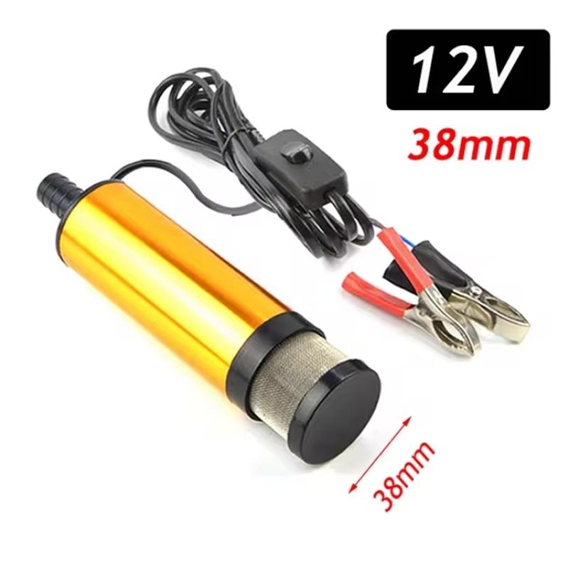 38/51MM Christmas Oil Pump 12V Pump Diesel Water Fuel Transfer Pump 12L/min Submersible Aluminum Alloy Housing