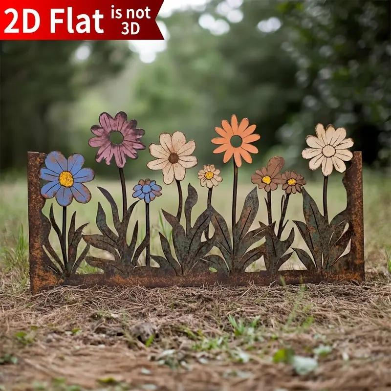 1pcs European American Flower Ground Stake Rustic Floral Garden Plug Creative Rural Style Yard Decor Ornament