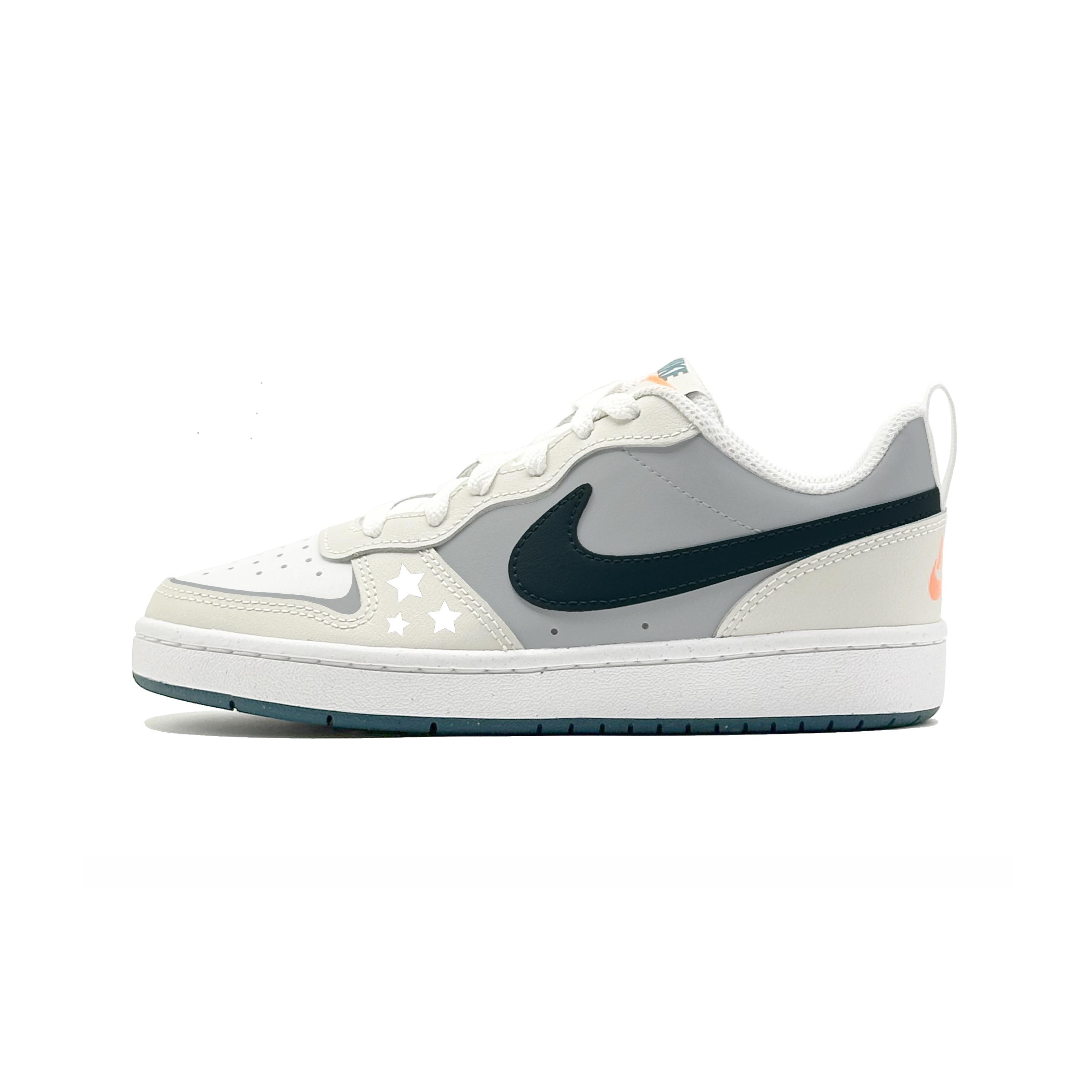

Nike Court Borough 2 Star Gray Synthetic Leather Slip Resistant Abrasion Resistant Low top Skateboard Shoes Unisex Gray BQ5448-017(Team1930-) 36.5