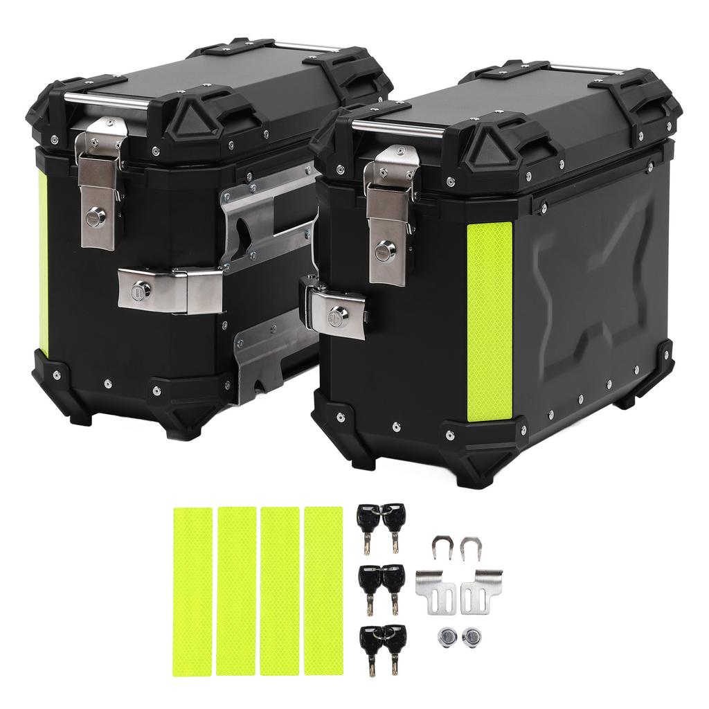 Motorcycle Side Case Aluminum Alloy 28L with Safety Lock Shockproof Side Saddlebag Box for Helmet Luggage