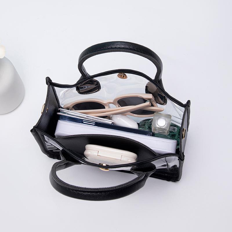 Veske Dame 2025 Ny Gjennomsiktig PVC med Lærkjede Crossbody Håndveske Casual Liten Veske
