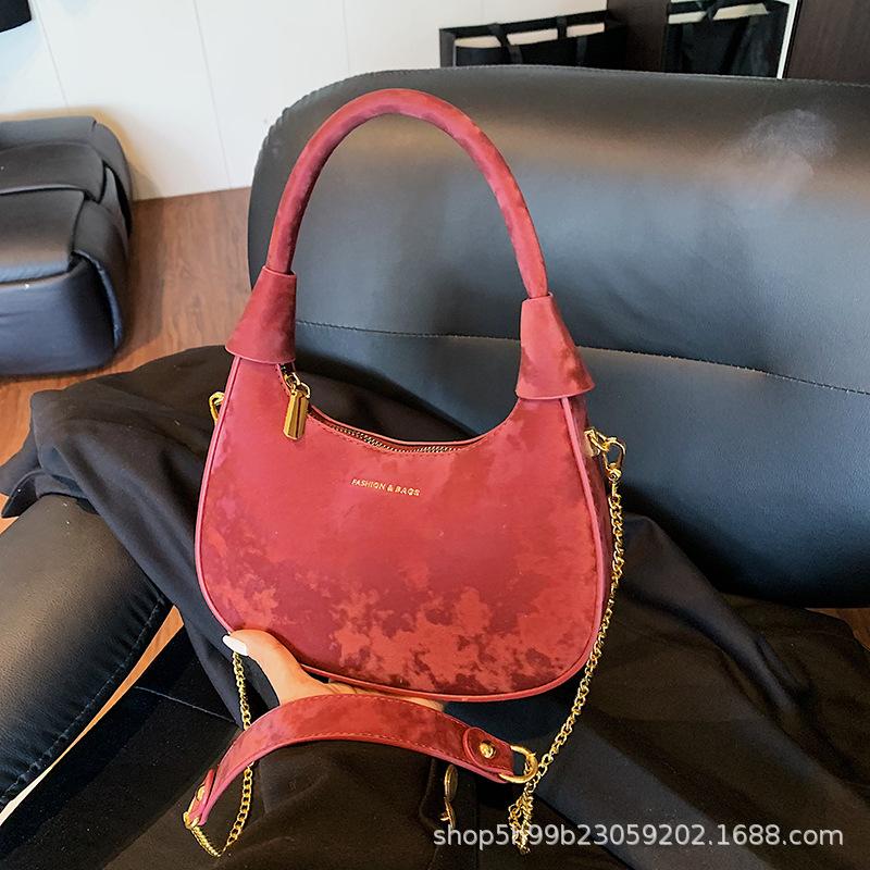 Popular fashion shoulder bag women's spring new solid color gentle small square bag niche