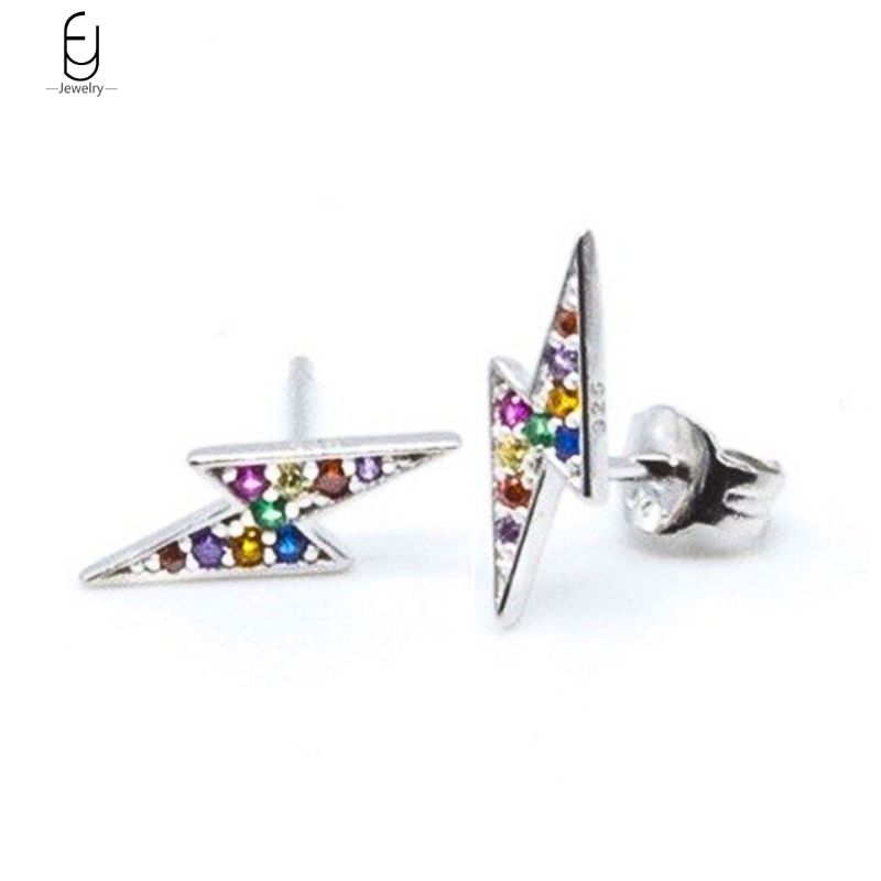 925 Silver Needle Vintage Gold Earrings for women Fashion Lightning Pendant Hoop Earrings Wedding High Luxury Jewelry
