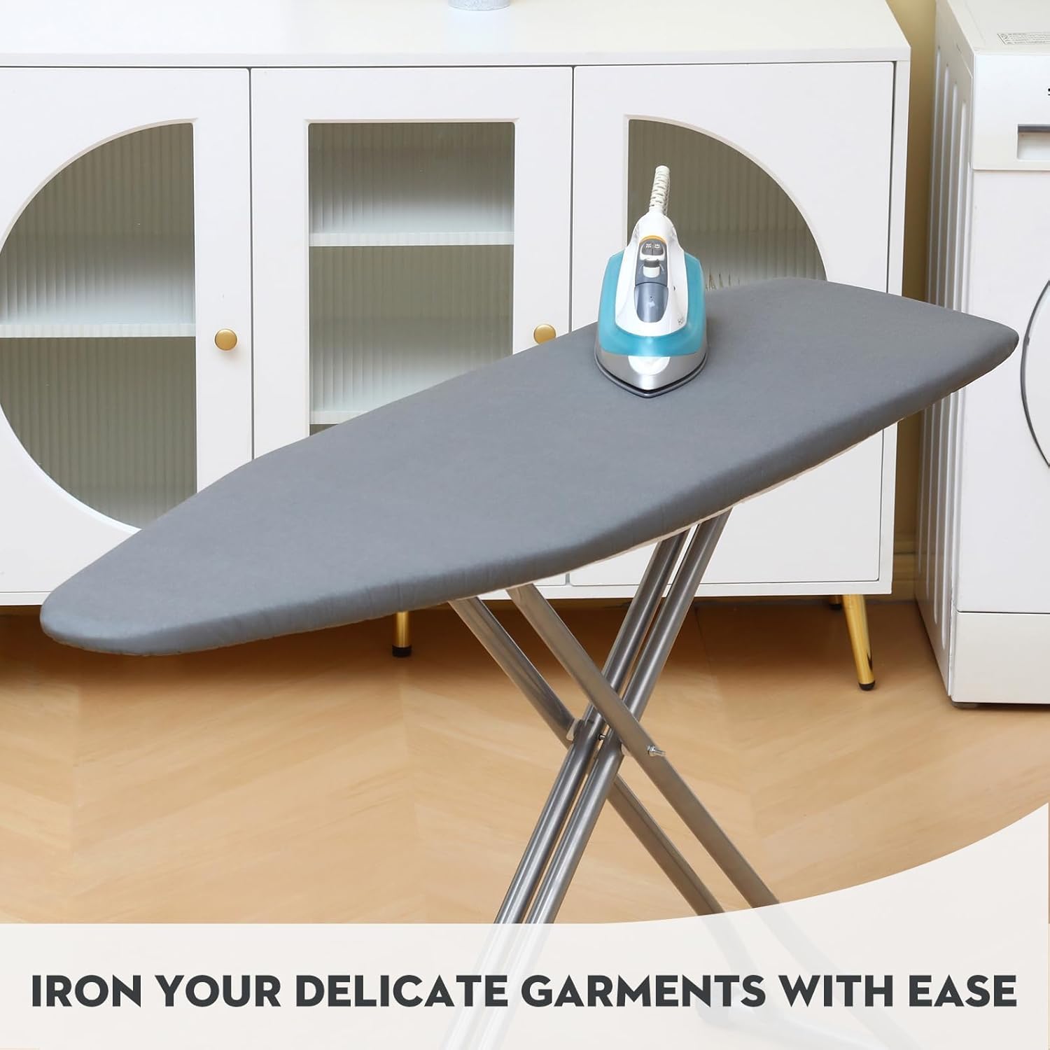 

Чехол и подкладка для гладильной доски, стандартный размер 15x54 дюйма, посеребренный 4-слойный чехол для гладильной доски с эластичными краями, очень толстая подкладка, легко