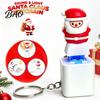Funny Xmas Gift for Adults Santa Sound Light Keychain, Interactive Glowing Christmas Ornament with Festive Tunes, Claus Fidget Keychain USB-C
