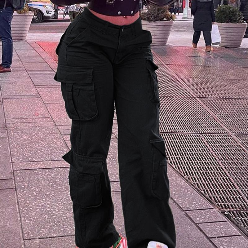 High Waist Fashionable Streetwear Style Women's Jeans Casual Trousers Trendy Workwear Long Pants Comfortable Fit Denim Trousers